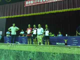 賀105春季縣長盃桌球錦標賽本校成績優異